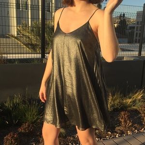 Metallic slip dress